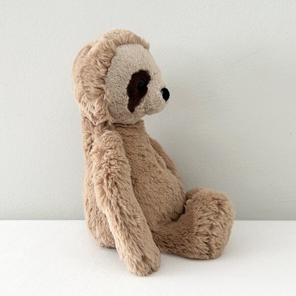 JELLYCAT Bashful Sloth Plush 11” Stuffed Animal Toy Hard Eyes Brown Retired - Picture 4 of 8